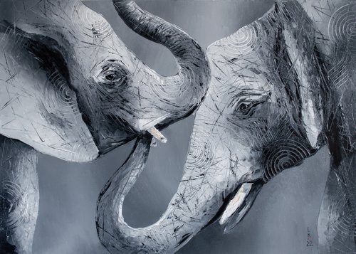Gentle elephants by Liubov Kuptsova