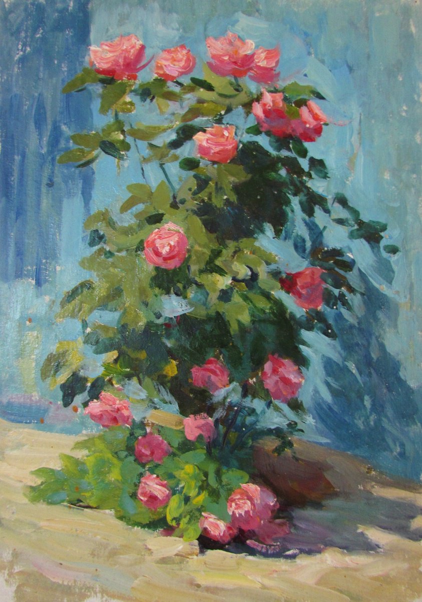 Pink roses by Viktoriia Pidvarchan