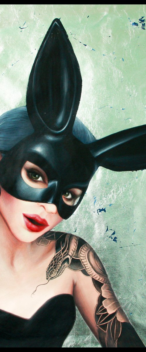 Funny black rabbit by Lesja Rygorczuk