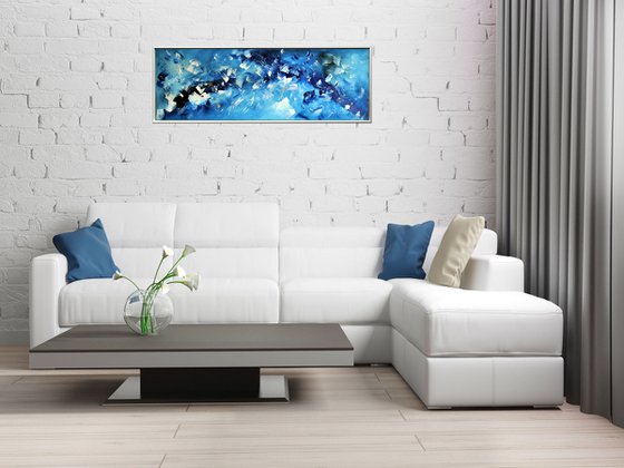 Starry Nights  - abstract acrylic painting, canvas wall art, framed modern art