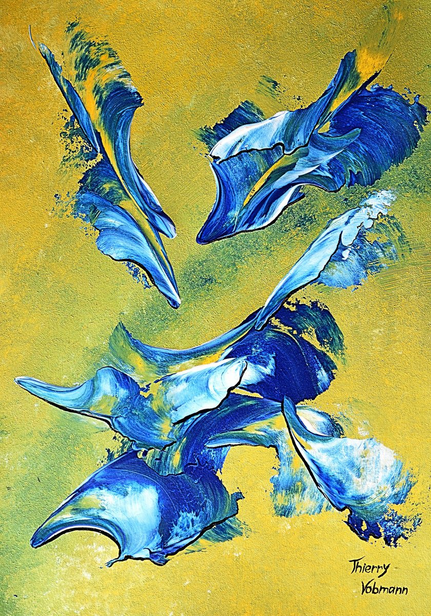 Abstract Acrylic Painting By Thierry Vobmann. Abstract ., 12 X 17", Ideal Gift 113, Original Artwork