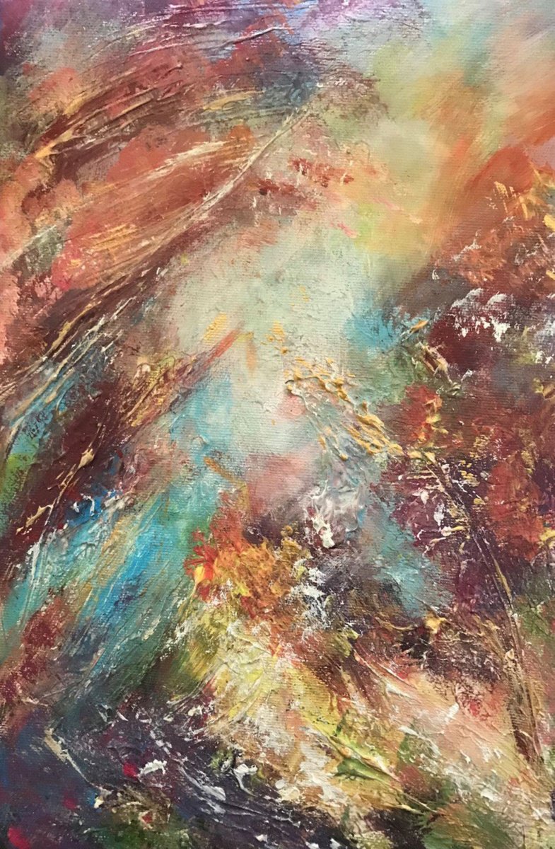 Abstract Acrylic Painting By Tetiana Pchelnykova, 8 X 12", Ethereal Essence, Original Artwork