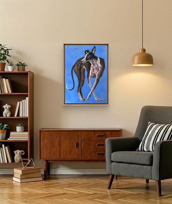 Dogs Portrait Soft Pastel Galgo español