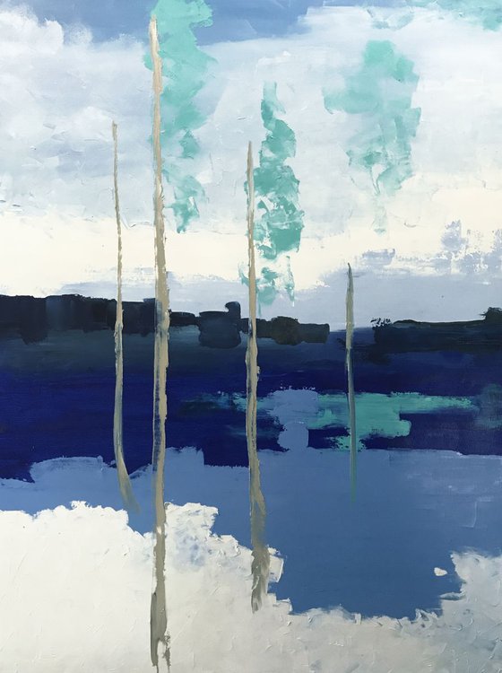 Blue lake abstract
