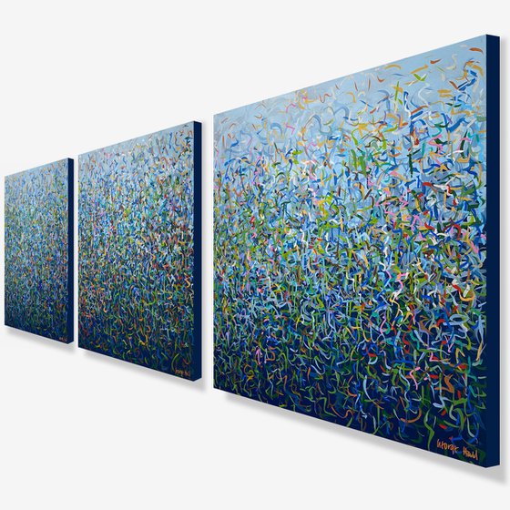 Toorak Garden- Triptych- acrylic painting on canvas