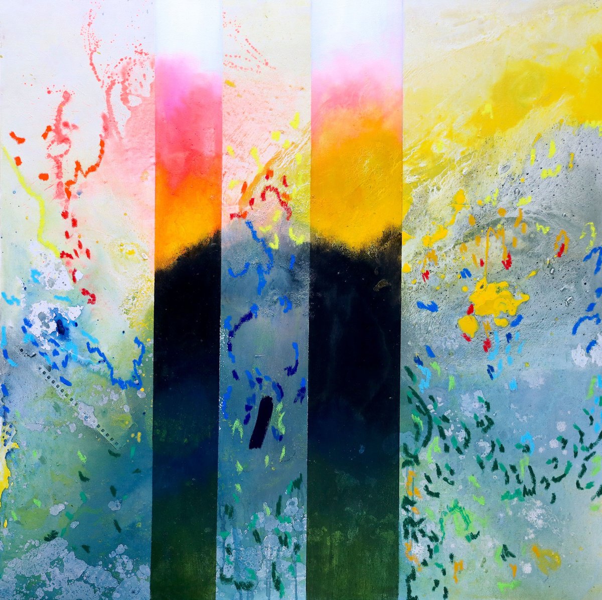 Organic Abstract Painting By Poovi Art, 48 X 48", The Mind