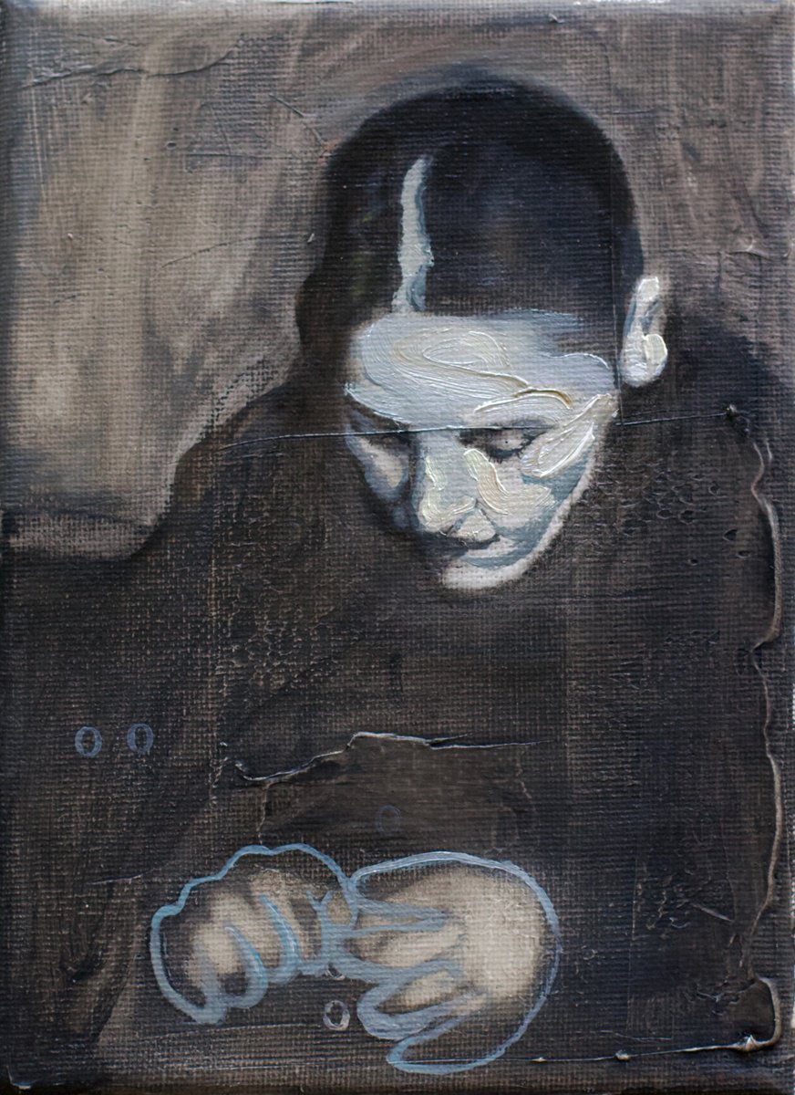 Photorealistic Portrait Oil Painting By Marina Skepner, 5 X 7", Working Wonders, Original Artwork