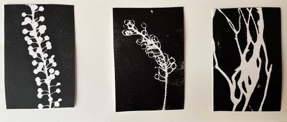 Trio Of Miniature Monoprint  # 1