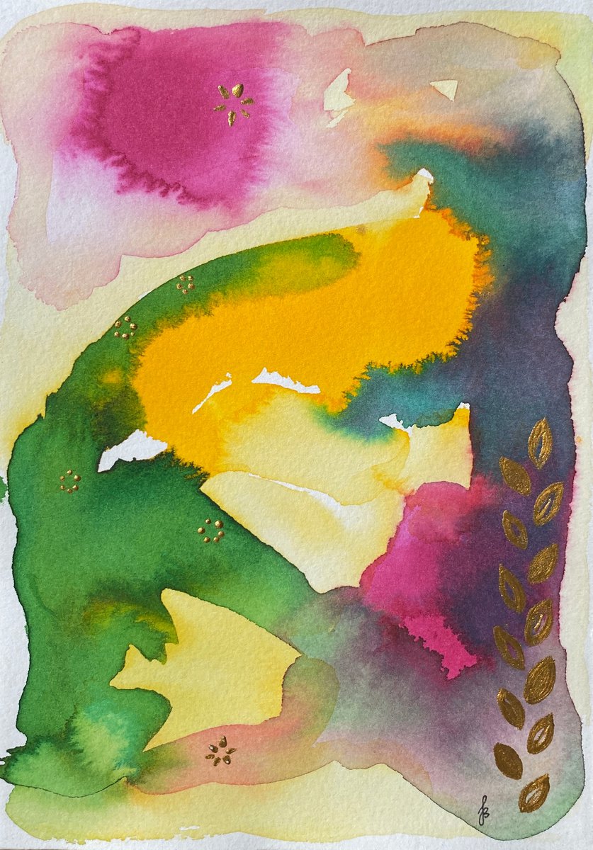 Colorful Abstract Watercolor by Sandy Broenimann