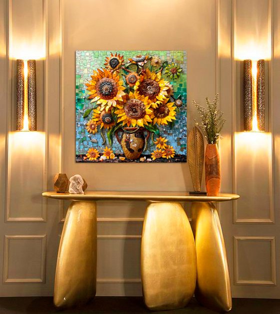 Sunflowers mosaic