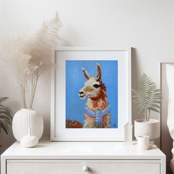 Llama in a scarf