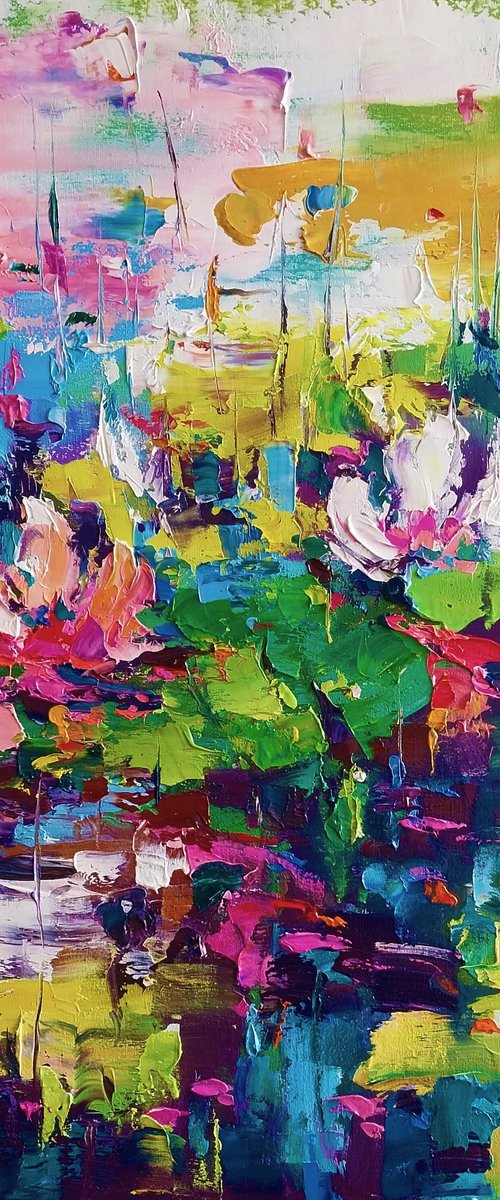 Abstract landscape  (Water lilies) by Andrej  Ostapchuk