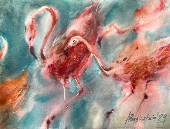 Graceful Run (Flamingos)