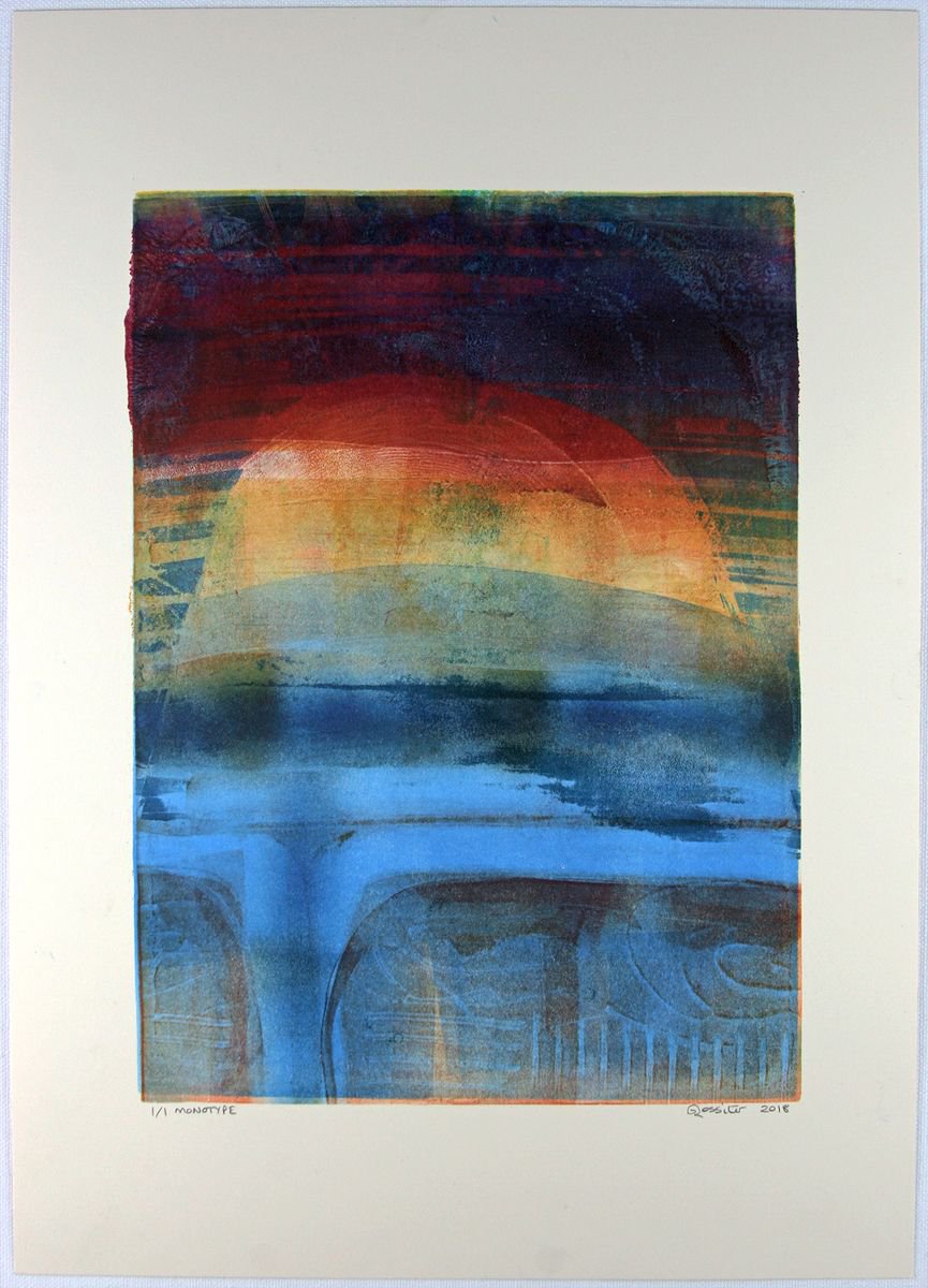 Purple Sky - Monotype 1/1 - Unframed by Dawn Rossiter