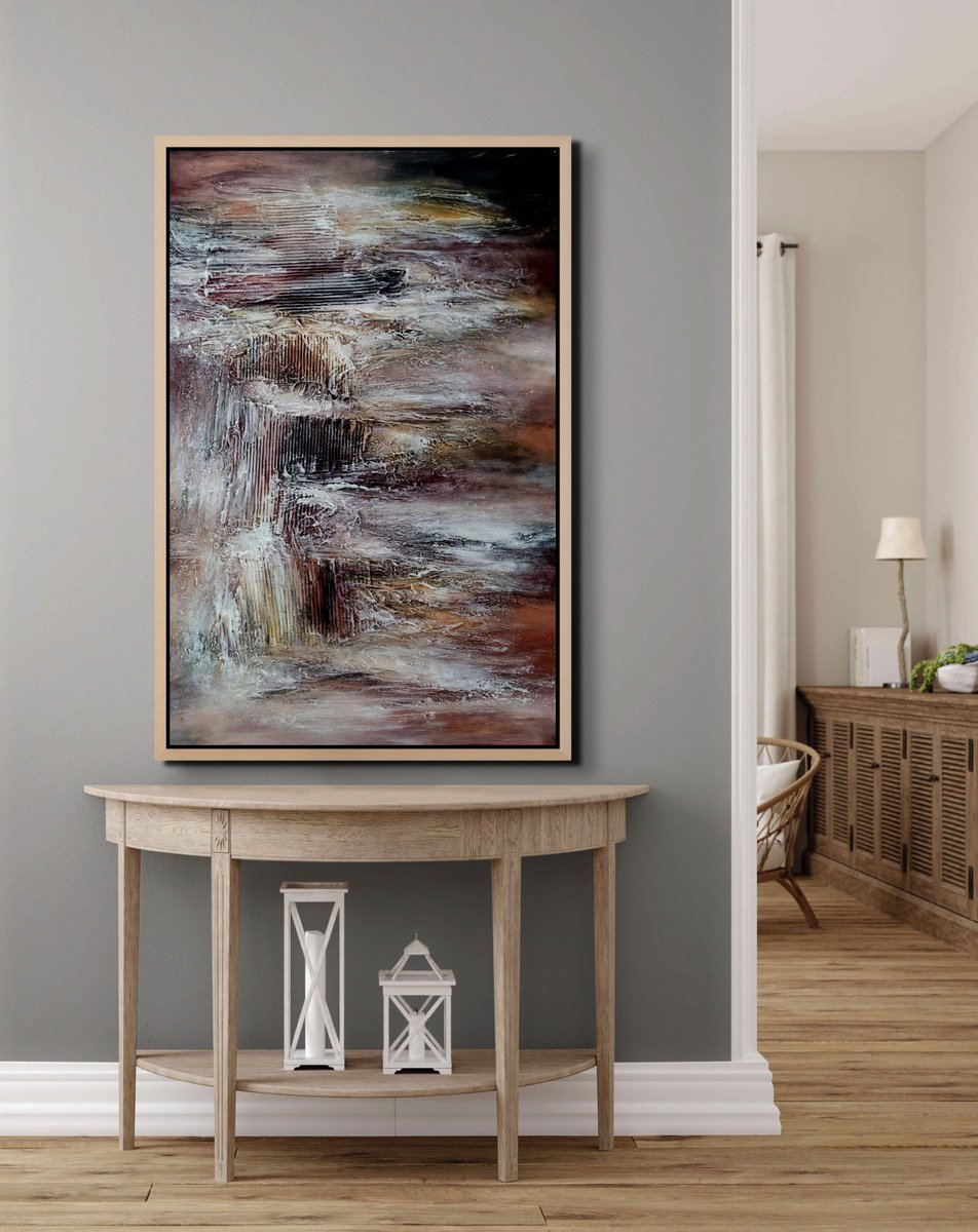 Abstract Acrylic Painting By Alexandra Petropoulou, 31 X 47, Utopia, Original Artwork