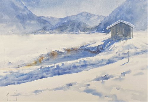 PATH IN DEEP SNOW by Beata van Wijngaarden