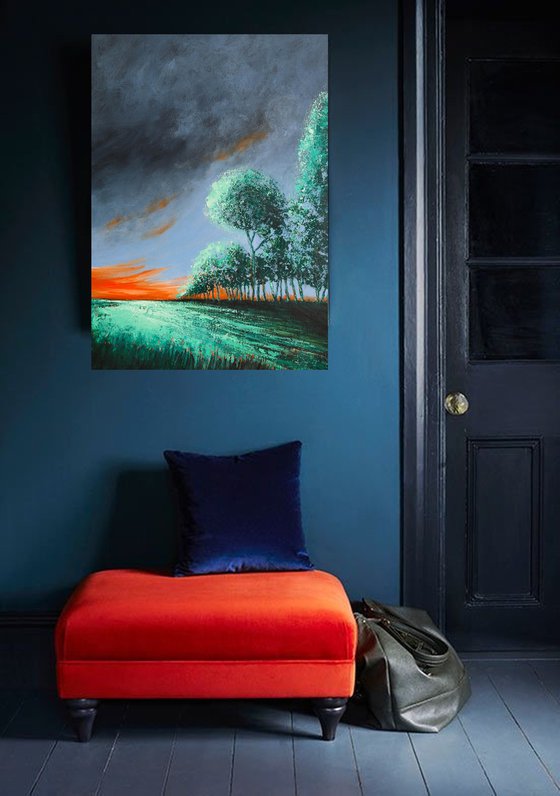 Sunset and the Storm - Fields and Colors Series