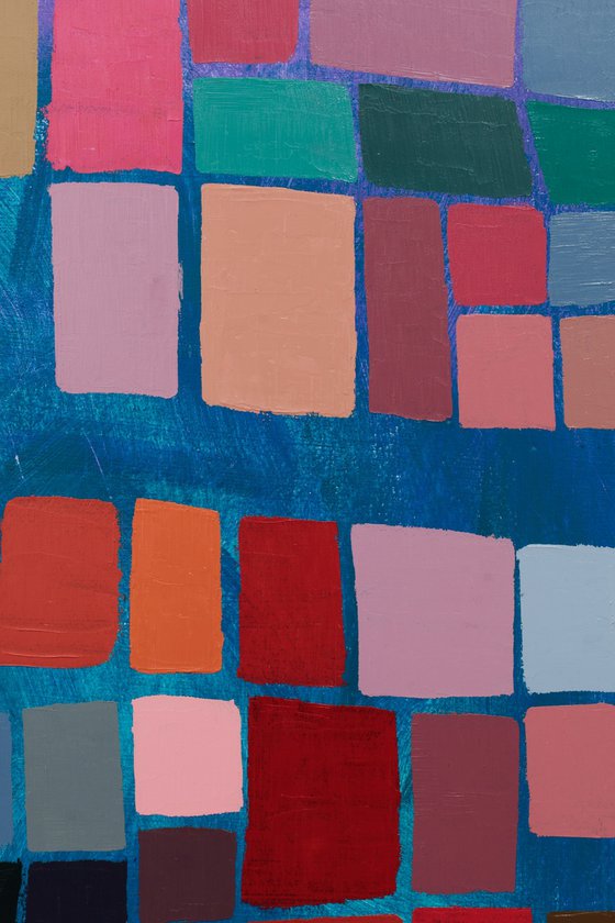 Squares / Turquoise Purple Orange