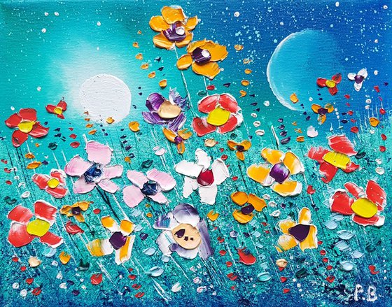 "Mystical Meadow Flowers in Love"