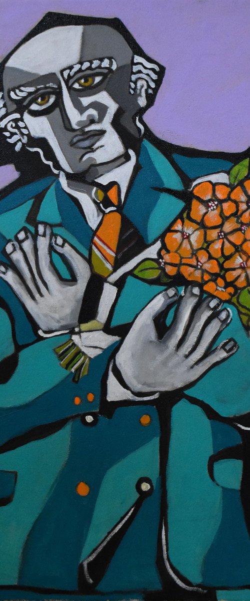 Man with flowers by Nagui