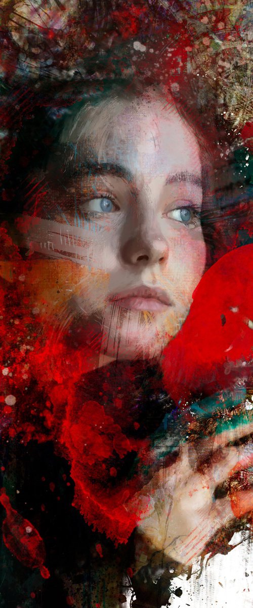 Angel in red 2 by Yossi Kotler