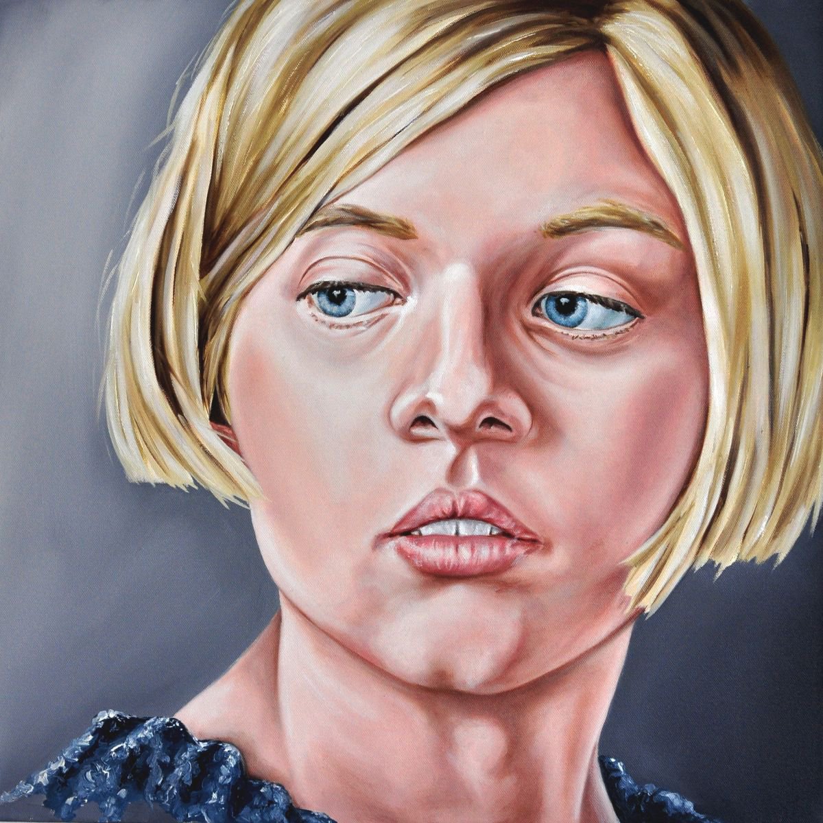 Impressionistic Portrait Oil Painting By Mullo Art, 24 X 24", Never Far From Nowhere, Original Artwork