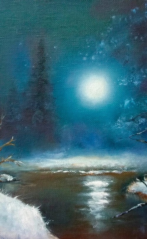 Bright moonlit night by Liubov Samoilova