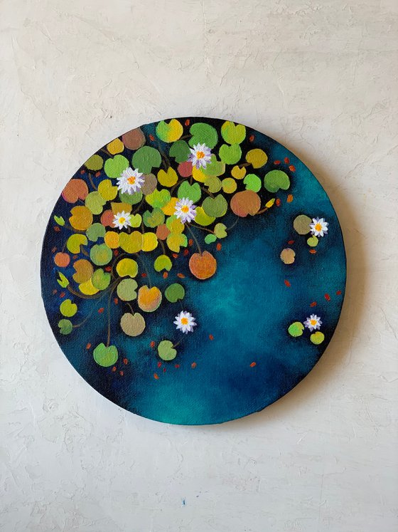 Tranquil water lily pond ! Ready to hang canvas