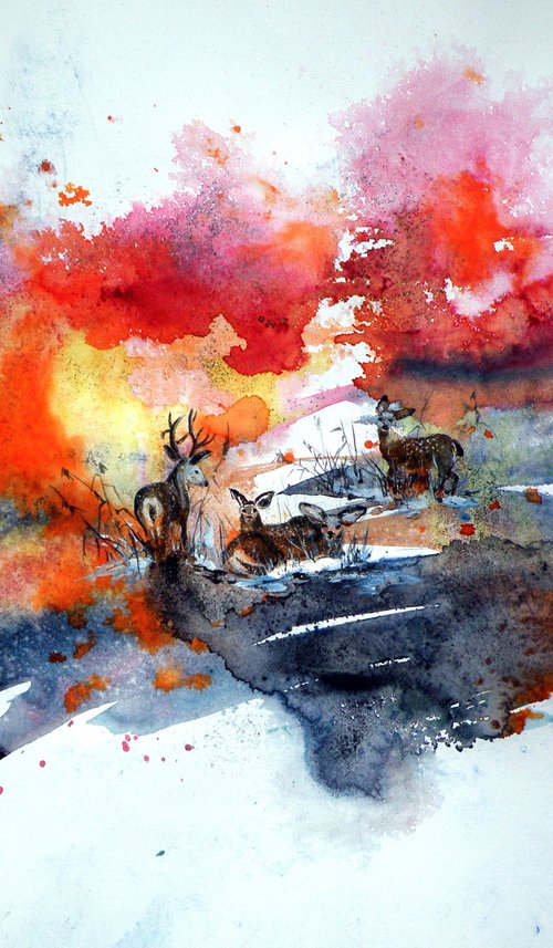 Deer in the fall II by Kovács Anna Brigitta