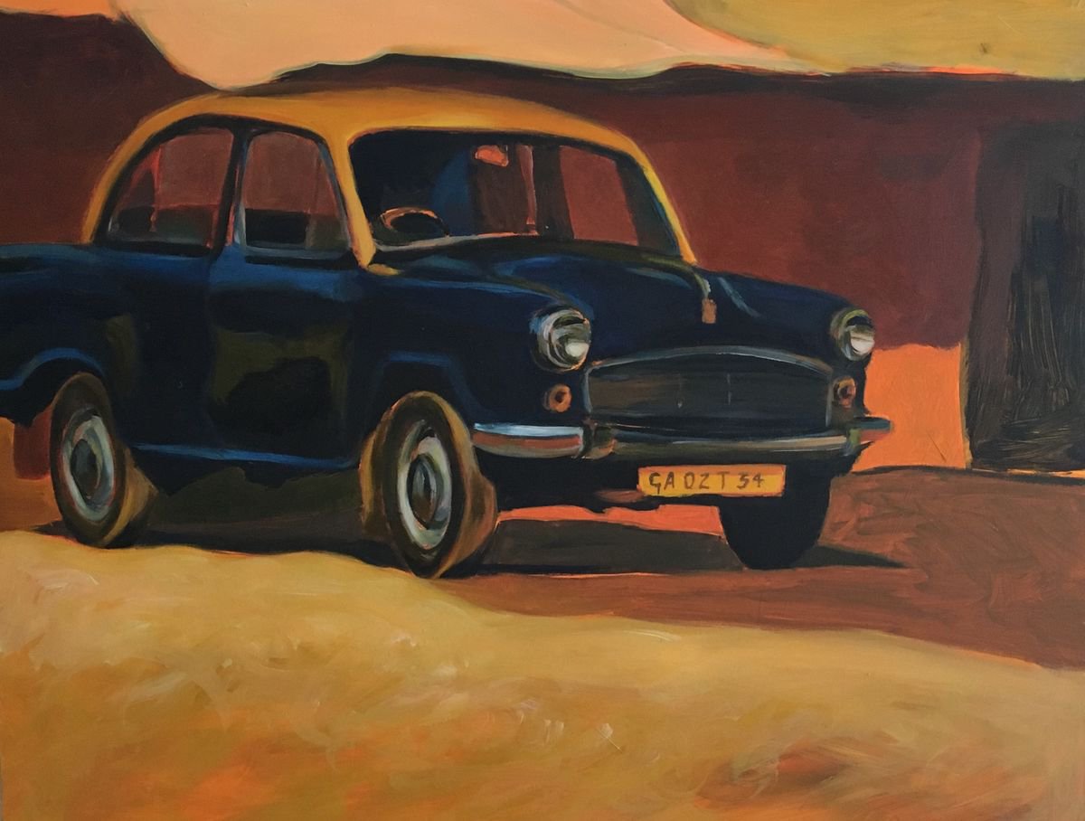 Oil Painting , Taxi By Sarah Ann Mitchell, 12 X 9, Artwork For Sale On Artfinder