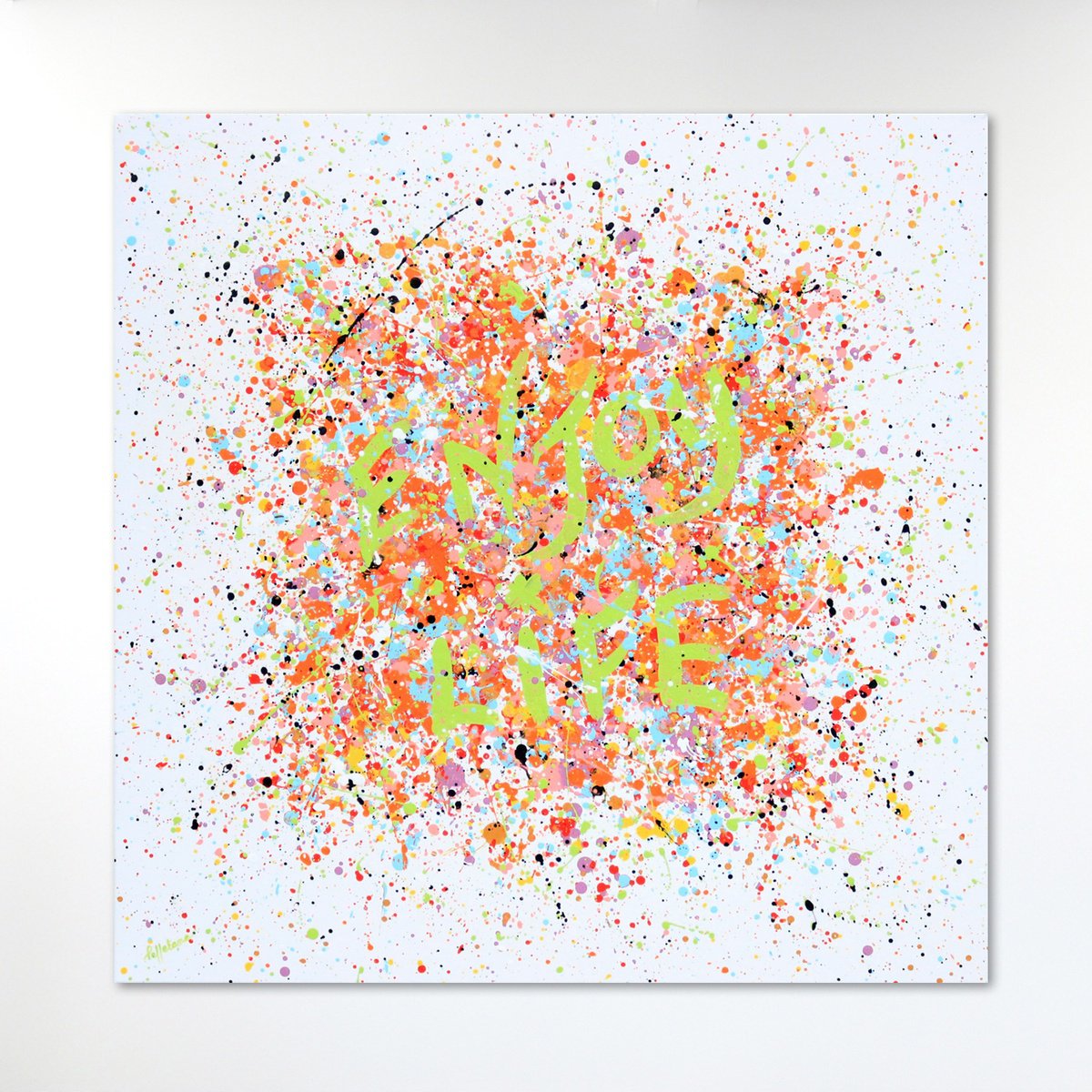 Urban And Pop Abstract Acrylic Painting By Isabelle Pelletane, 31 X 31, Enjoy Life, Original Artwork