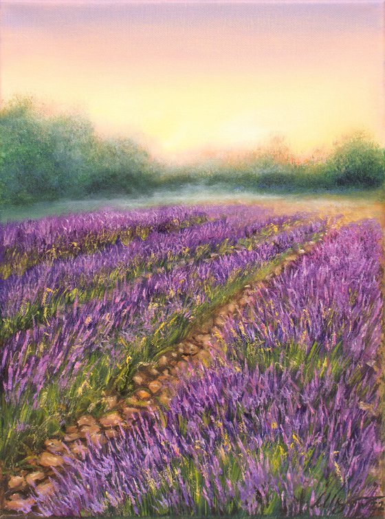 lavender landscape painting