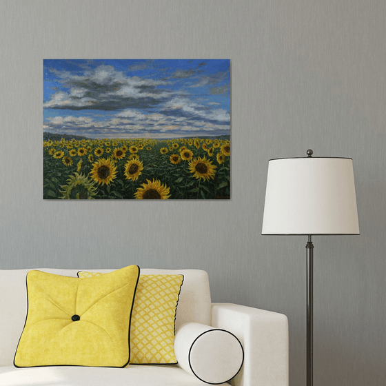 Sunflower Field - original landscape painting