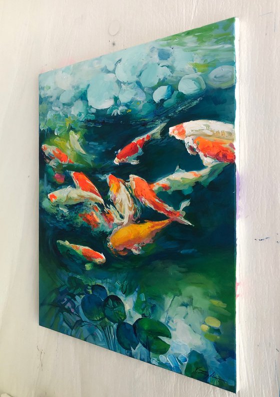 Fish in the pond.