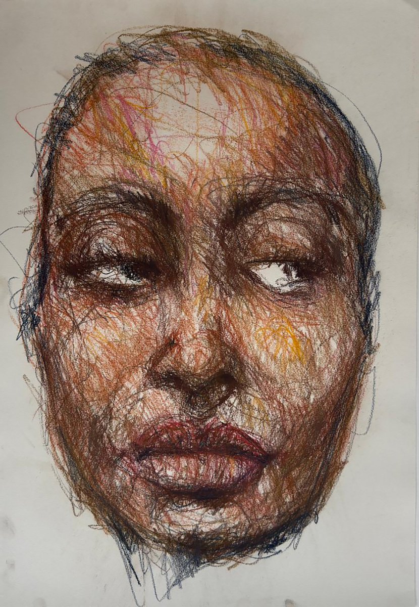 Expressive Pastel Drawing , Girly // Doubt By Jayme Mestieri, 22 X 30, Artwork For Sale On Artfinder