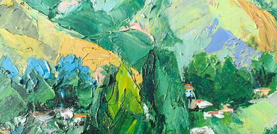 Village on a Green Hillside