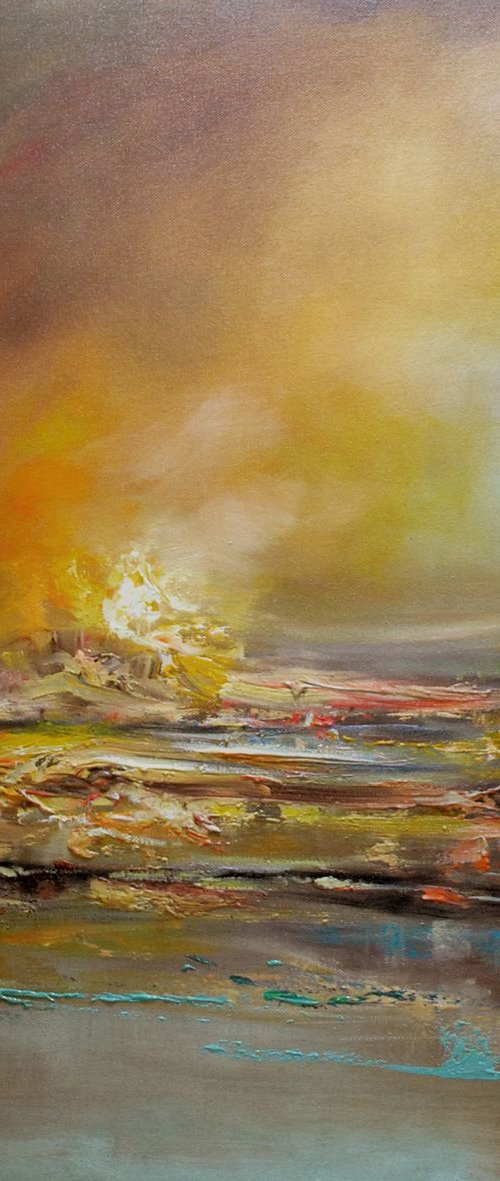 New York City by sea 24x24 in by Vishalandra Dakur
