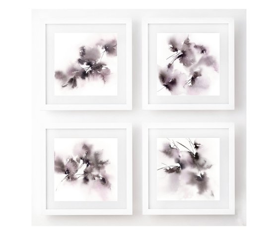 Gray abstract flowers
