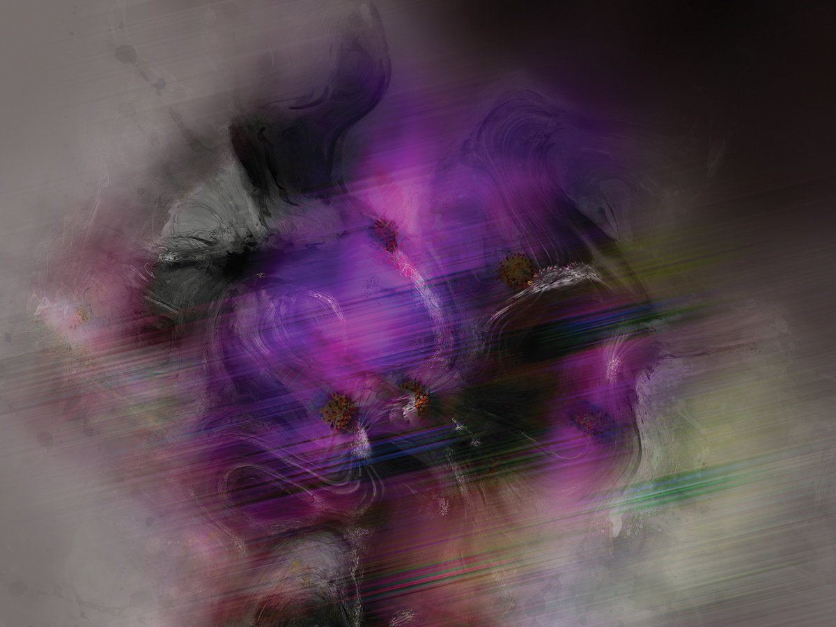 Abstract Botanical Print By Javier Diaz, 79 X 60, Flores Del Mal 3, Original Artwork