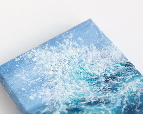 Miniature blue ocean waves