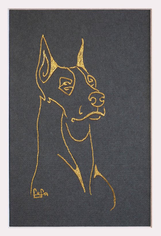 "Portraits of Doberman pinscher"