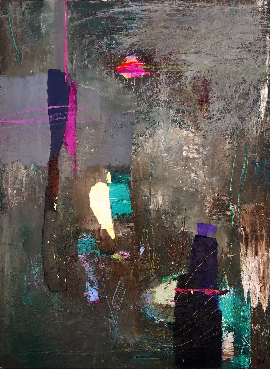 Organic Abstract Oil Painting By Damien Venditti, 24 X 32, No Success Without Struggle 2, Original Artwork