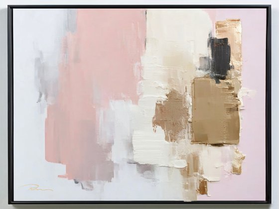 Large Pink and Gold Abstract