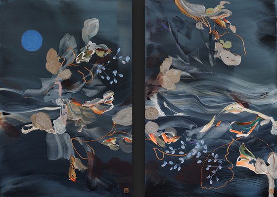 Dreaming in Cerulean Diptych