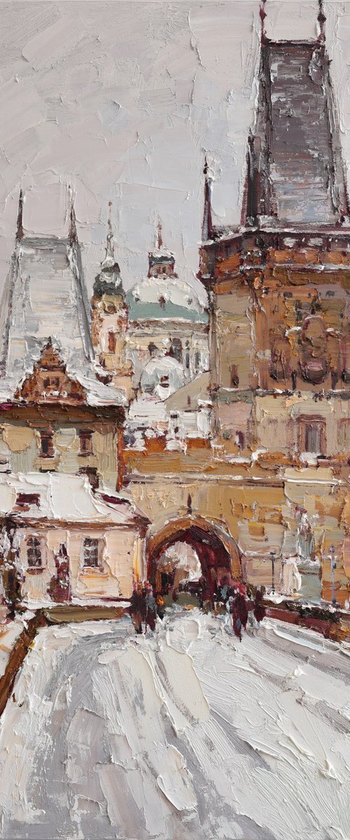 Winter Prague Charles Bridge by Anastasiia Valiulina