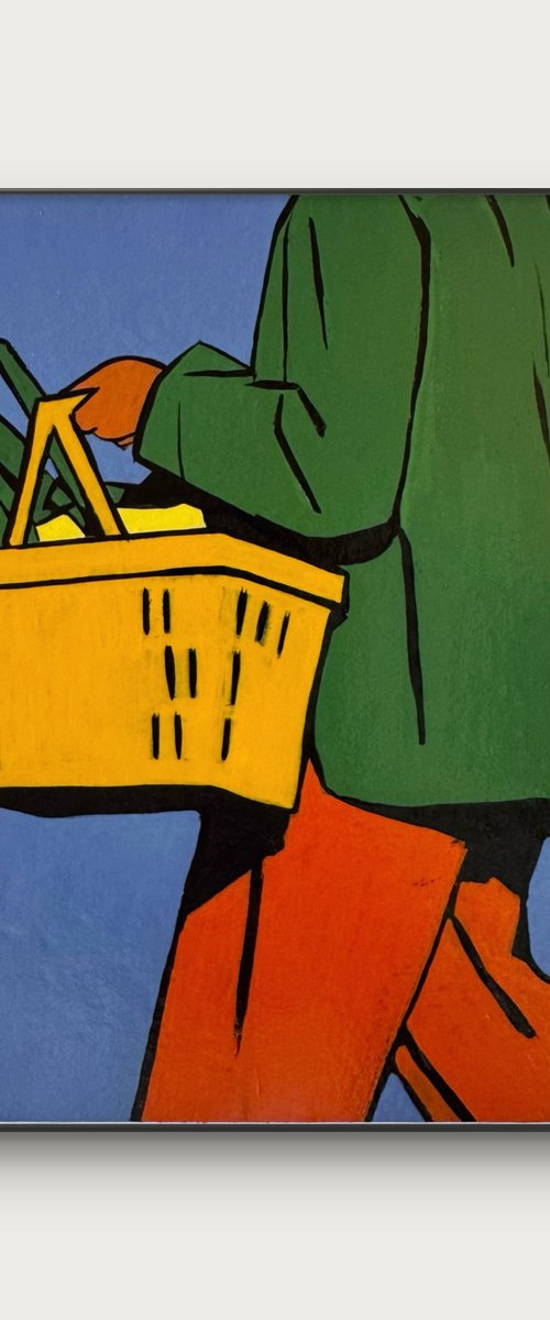 Woman in Supermarket Acrylic Painting by Daria Baklykova