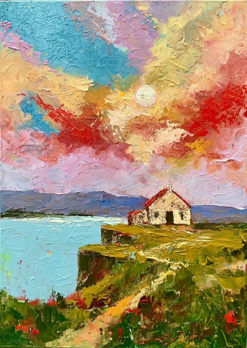 Sunset Over Skye Cliffs By Alexandra Jagoda (Ovcharenko), 20 X 28, Artwork For Sale On Artfinder