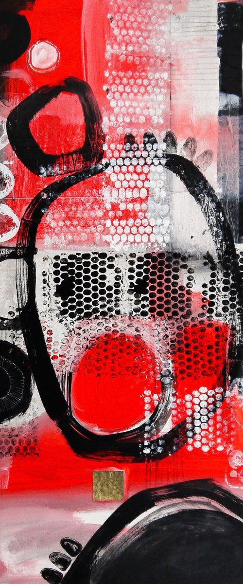 Red Abstract Collage by Irina Rumyantseva