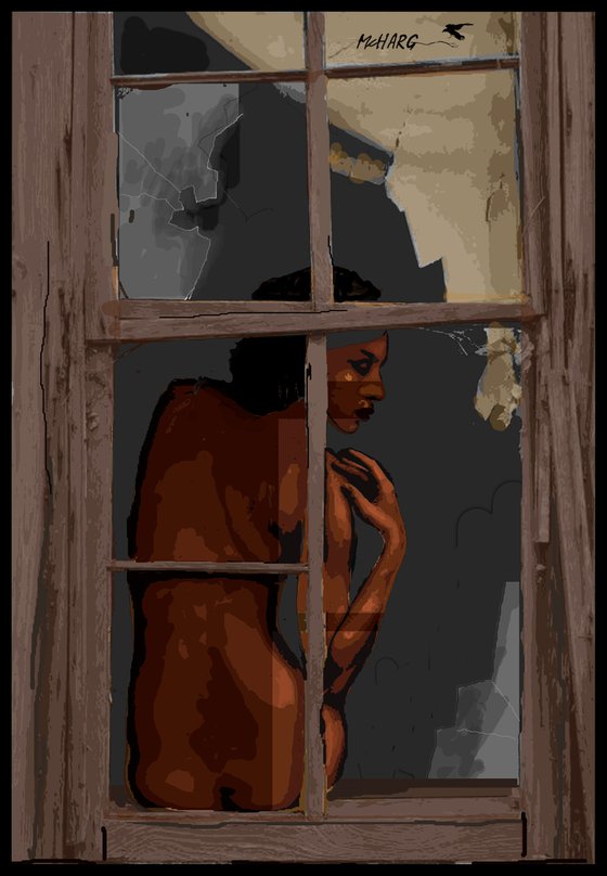 BROKEN WINDOW....BROKEN HEART 2..  27"X39"