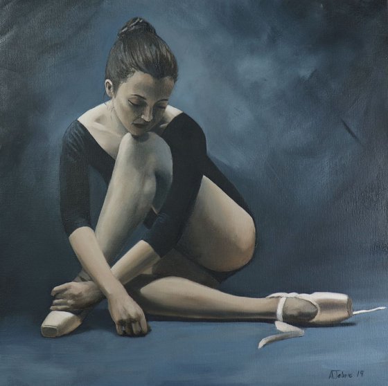 Dancer in Blue. Ballet Painting